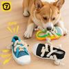 Dog Tug Rope Toy Shoe with Squeaky Sound Chewable Cotton Rope Teeth Cleaning Chew Toy For Small Dog Entertainment