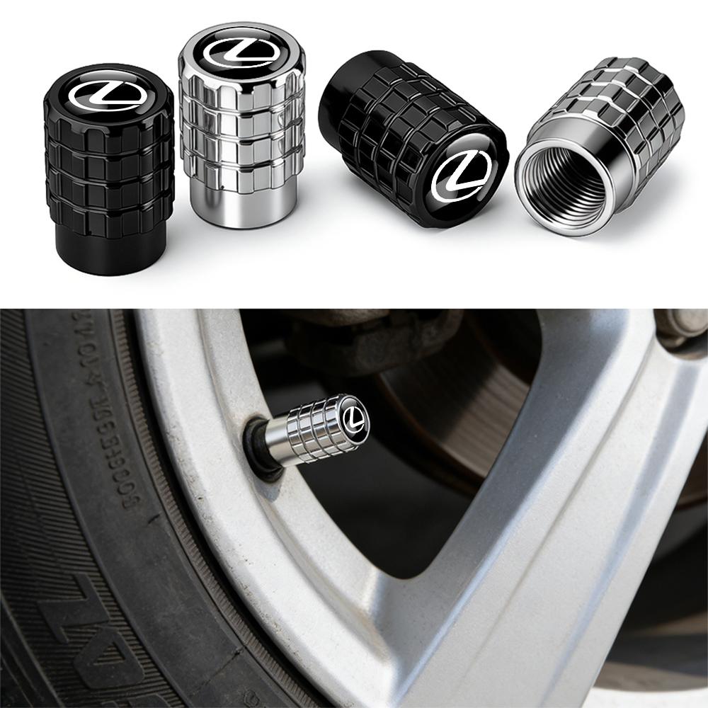 New Car Tire Valve Caps Tyre Rim Stem Covers Decorative For Lexus CT200h NX300h RX300 F Sport IS RX NX ES LS GS UX LX LC RC GC AFR1