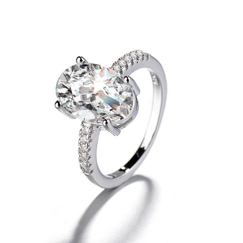TikTok Influencer Inspired Moissanite Six-Prong Wedding Ring for Women - One Carat Jewelry