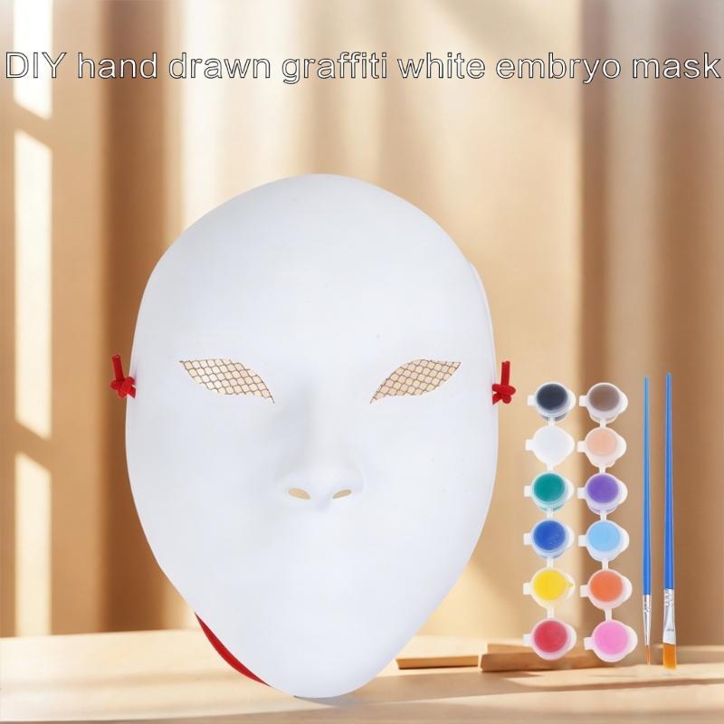DIY Blank Paintable Mask Set Nuo Operas Mask for Artistic Projects,Theater,Halloween,Masquerades Parties,Classroom Arts