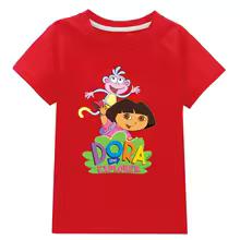 Dora Bambini Abbigliamento Cotone Bambine Manica Corta Capispalla Estivi Bambini T-shirt Carina Bambini Top Casuali