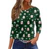 Women's 3D Snowman Printed Christmas Theme Round Neck Long Sleeve T-shirt Casual Comfortable Polyester Christmas Party Pullover