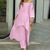 Irregular Long-Sleeve Wide-Leg Pantsuit Irregular Long Sleeve Loose Pants Suit