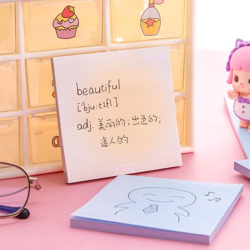 50 Sheets Creative Gradient Colorful Sticky Notes Can Be Pasted Handbook Memo Pad Set Student Notepad Guestbook