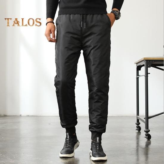 Zimní pánské vycpané kalhoty Silný elastický pas Větruodolné Teplé péřové kalhoty Nadměrná velikost Vodotěsné Pánské kalhoty pro muže středního věku Otce pro venkovní každodenní nošení