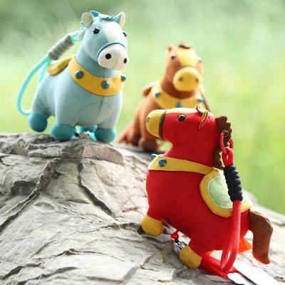 Lucky Horse Plush Ornament Realistic Horse Toy with Hanging Strap Year of The Horse Zodiac