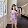Work clothes Work clothes Low-cut v-neck slim-fitting and thin hip-wrapped bottom suspender dress