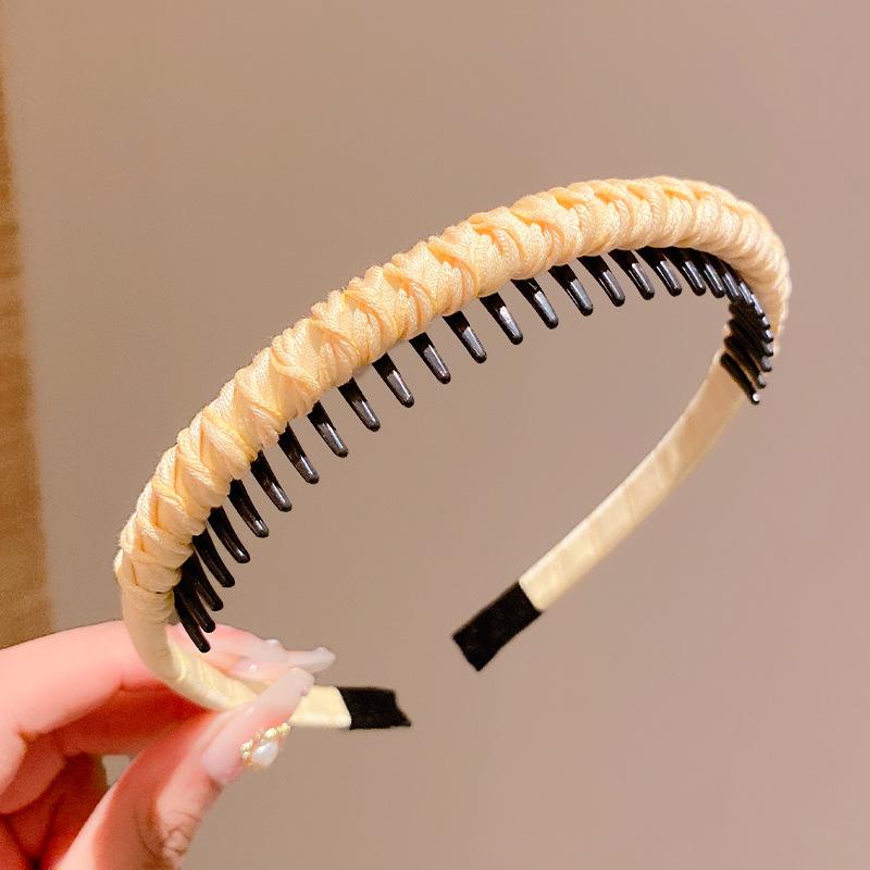 Cute Candy Colors Wrap Cloth Teeth Hairbands For Girls Sweet Hair Ornament Non-slip Headband Hair Band Fashion Hair Accessories