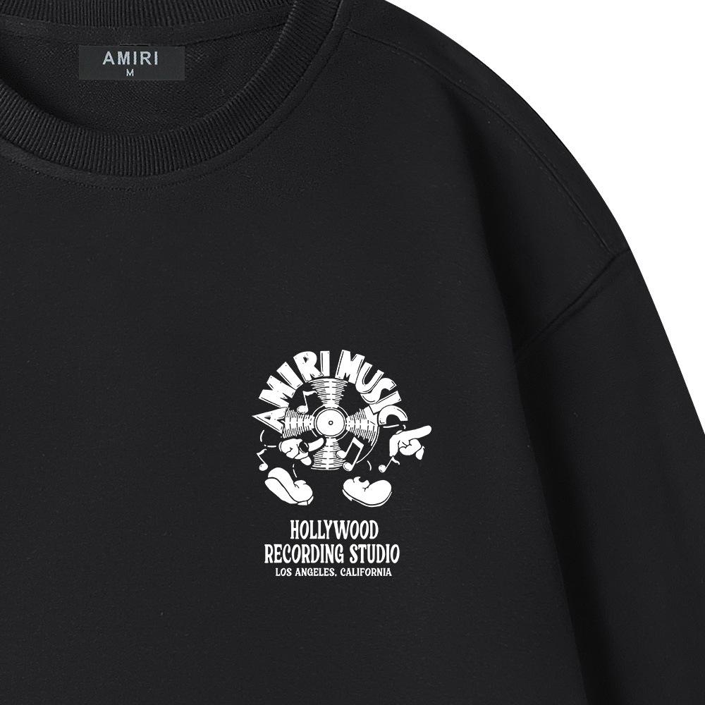 Amiri Unisex Round Neck Sweatshirt - Trendy Letter Print, Autumn/Winter Style.