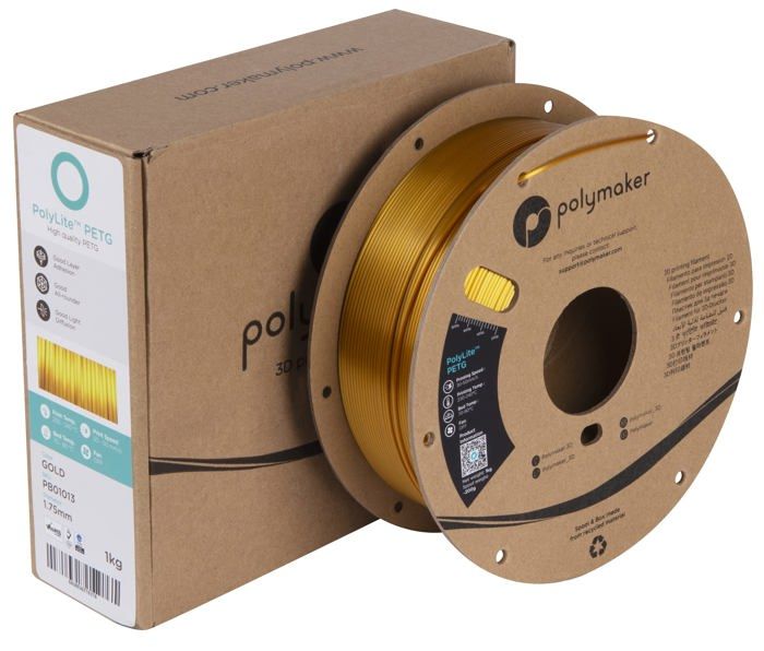 Filament 3d - polymaker - polylite petg gold - 1,75mm - 1kg - fdm