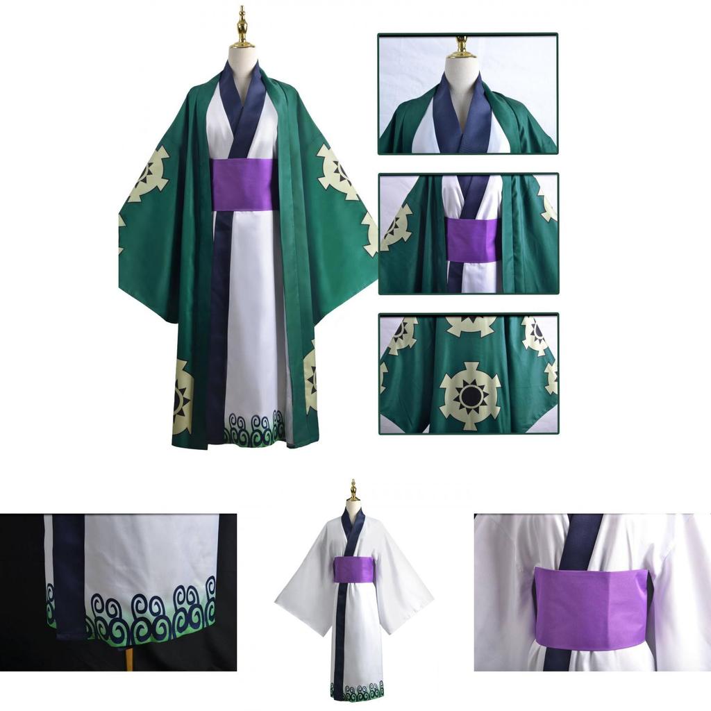 Roronoa Zoro Wano Country Cosplay Costume Kimono For Men And Women