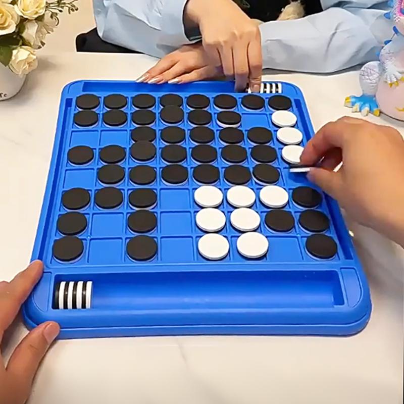 Dual-Side Flip Board Strategy Game for 2 Players Logic Training Educational Brain Teaser Toy