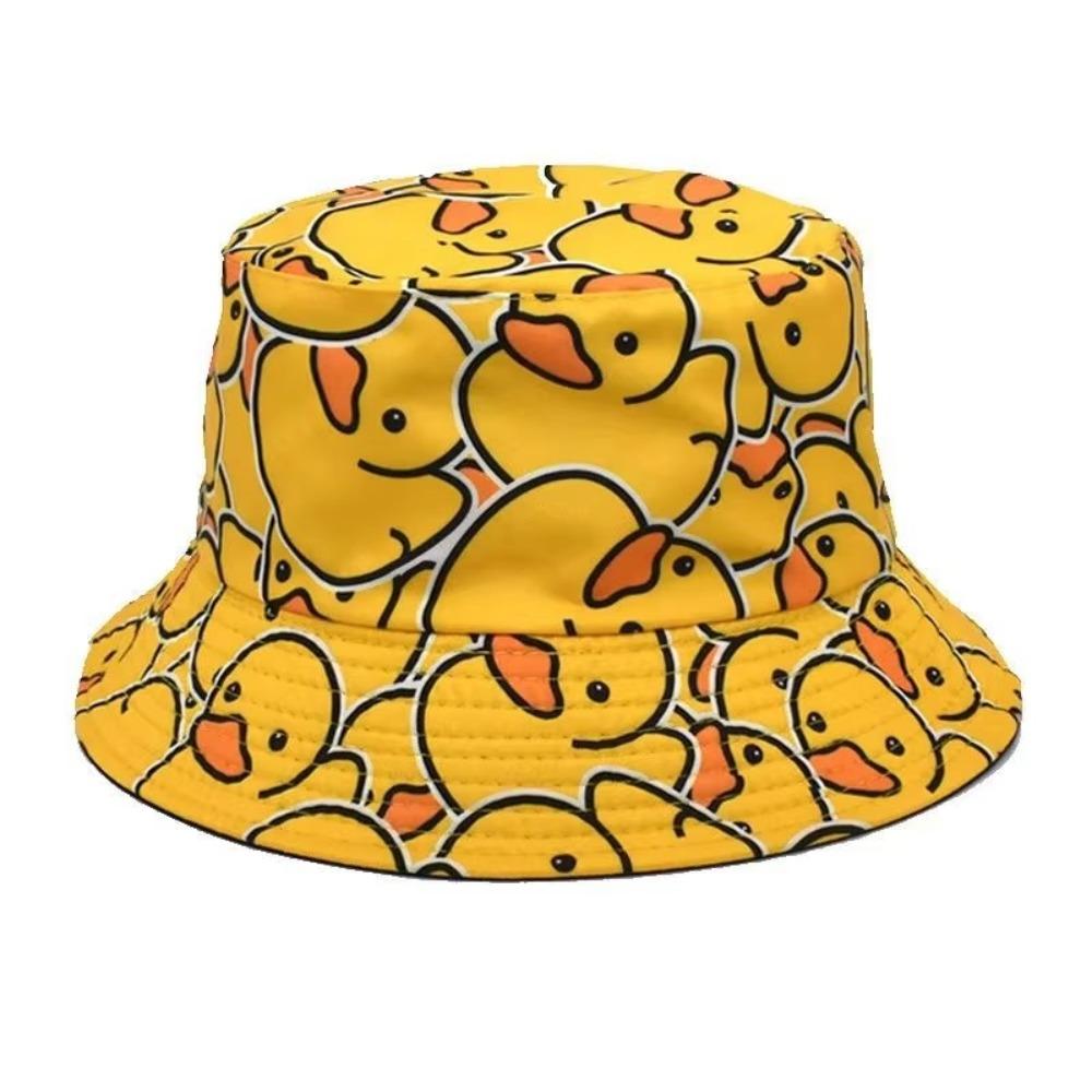 Trendy Design Yellow Duck Fisherman's Hat Double Sided Summer Equipment Hat All Season