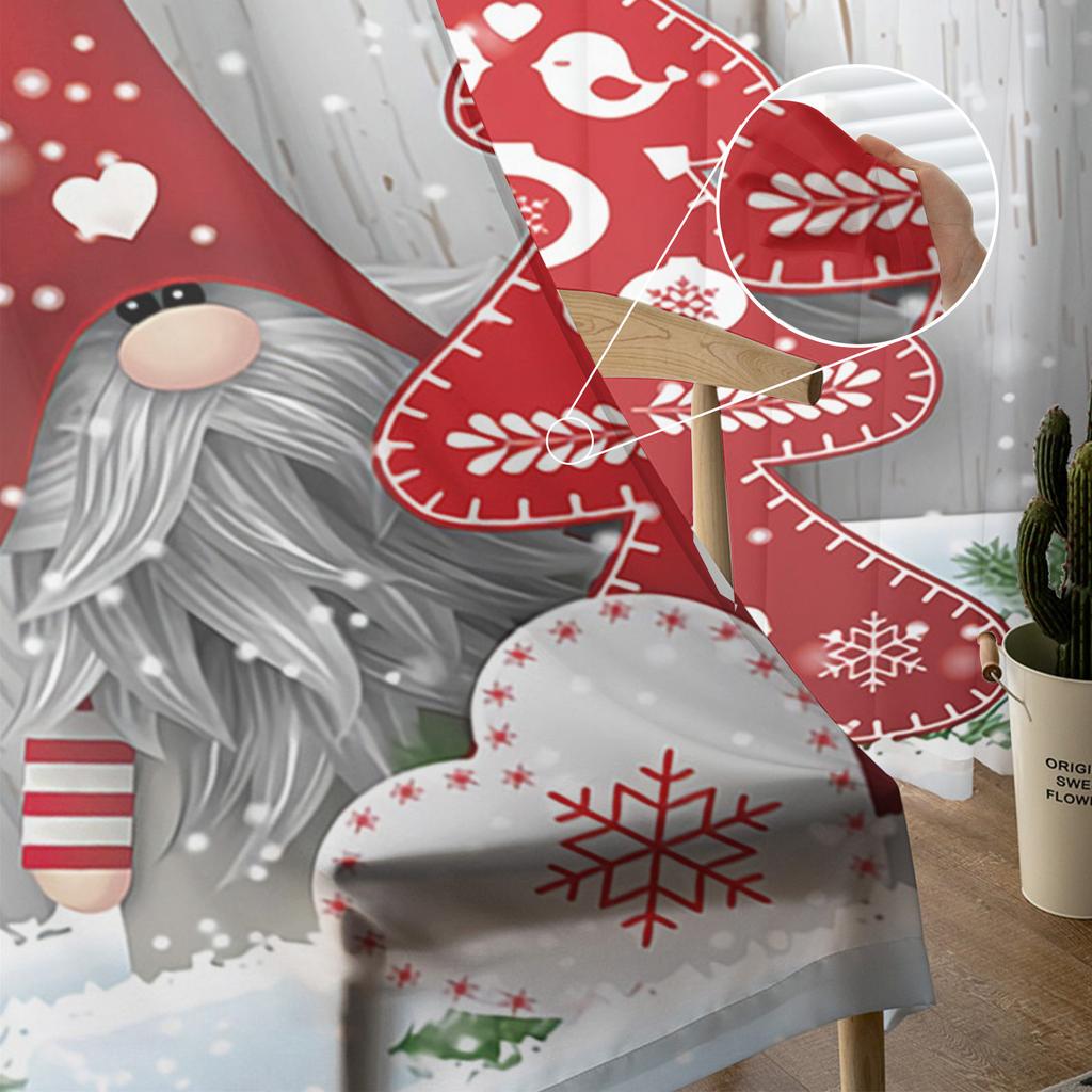 Jul Tomte Trämönster Snö Skira Gardiner Juldekorationer för Hem Fönster Tyllgardiner För Vardagsrum Sovrum