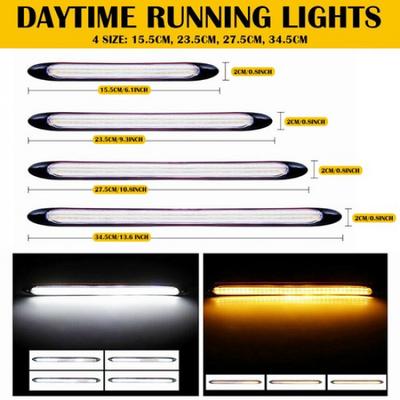 2x DRL Headlight LED Strip Light Daytime Running Sequential Turn Signal Lamps