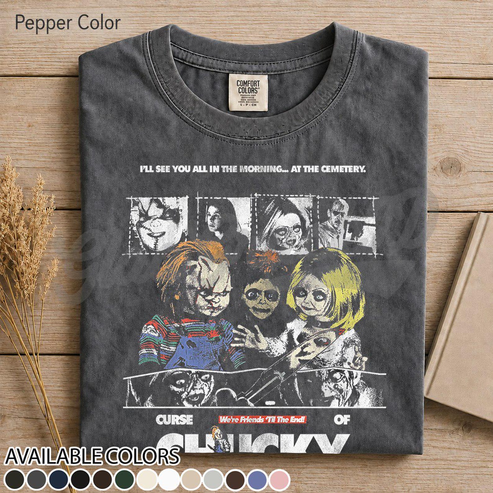 Horror Movie Fan Unisex Softstyle T-Shirt, Curse Of Chucky 2013 Tee, Scary Film Lover Gift, Halloween Shirt, Creepy Doll Graphic Tee FD S