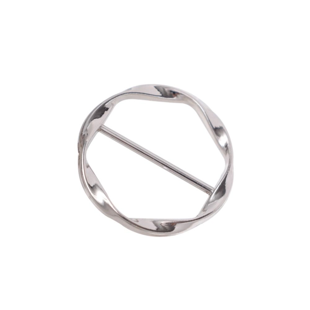 

Round Corner Hem Waist Knotted Brooches Metal Fashion Shirt T-shirt Fixed Holder Jewelry Accessories Simple Button Women Lady серебряный