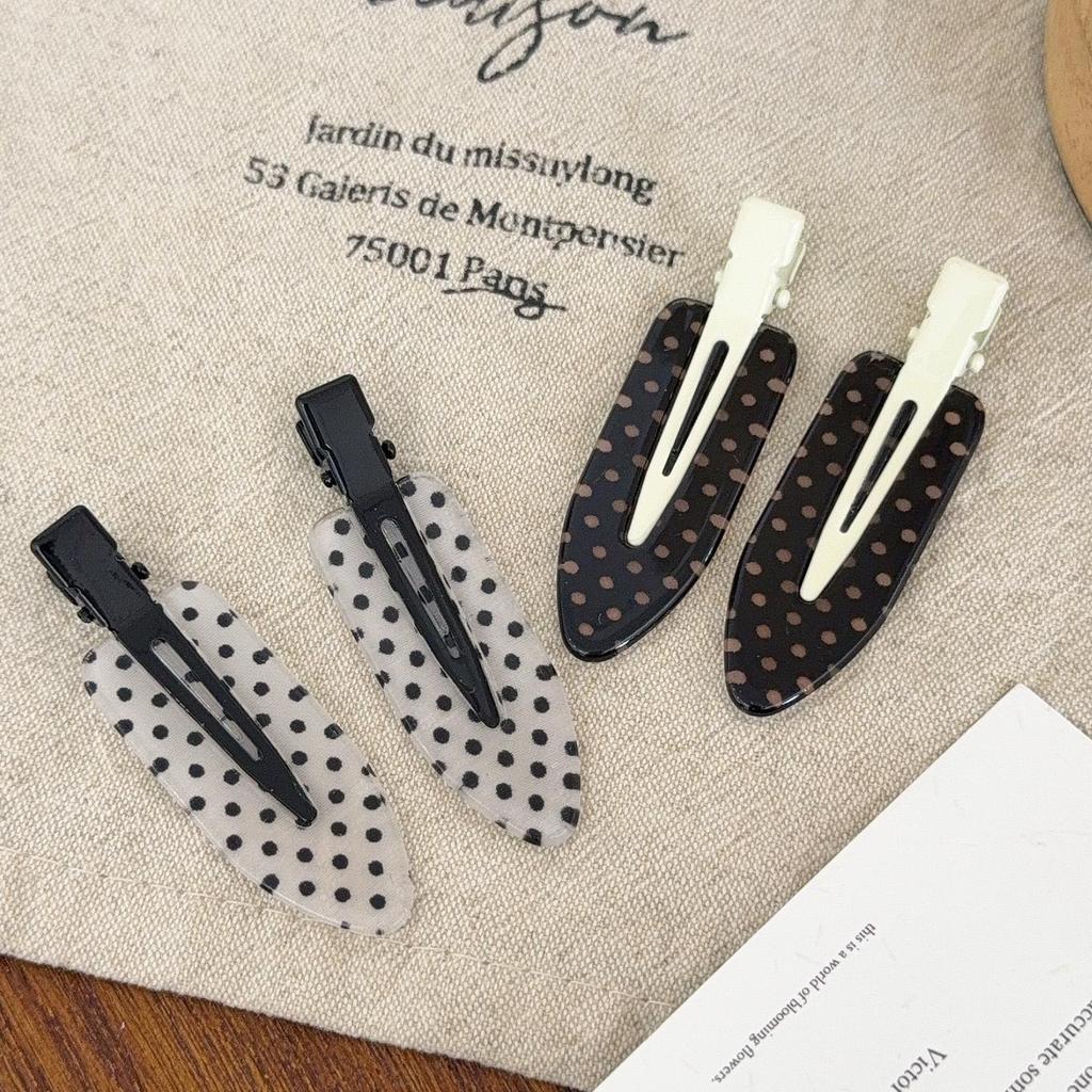 1/ 4pcs Korean Sweet Polka Dot Hair Clips Retro Fahion Hairpins for Women Girls Cute Headdress Outfits Hair Styling Accessories