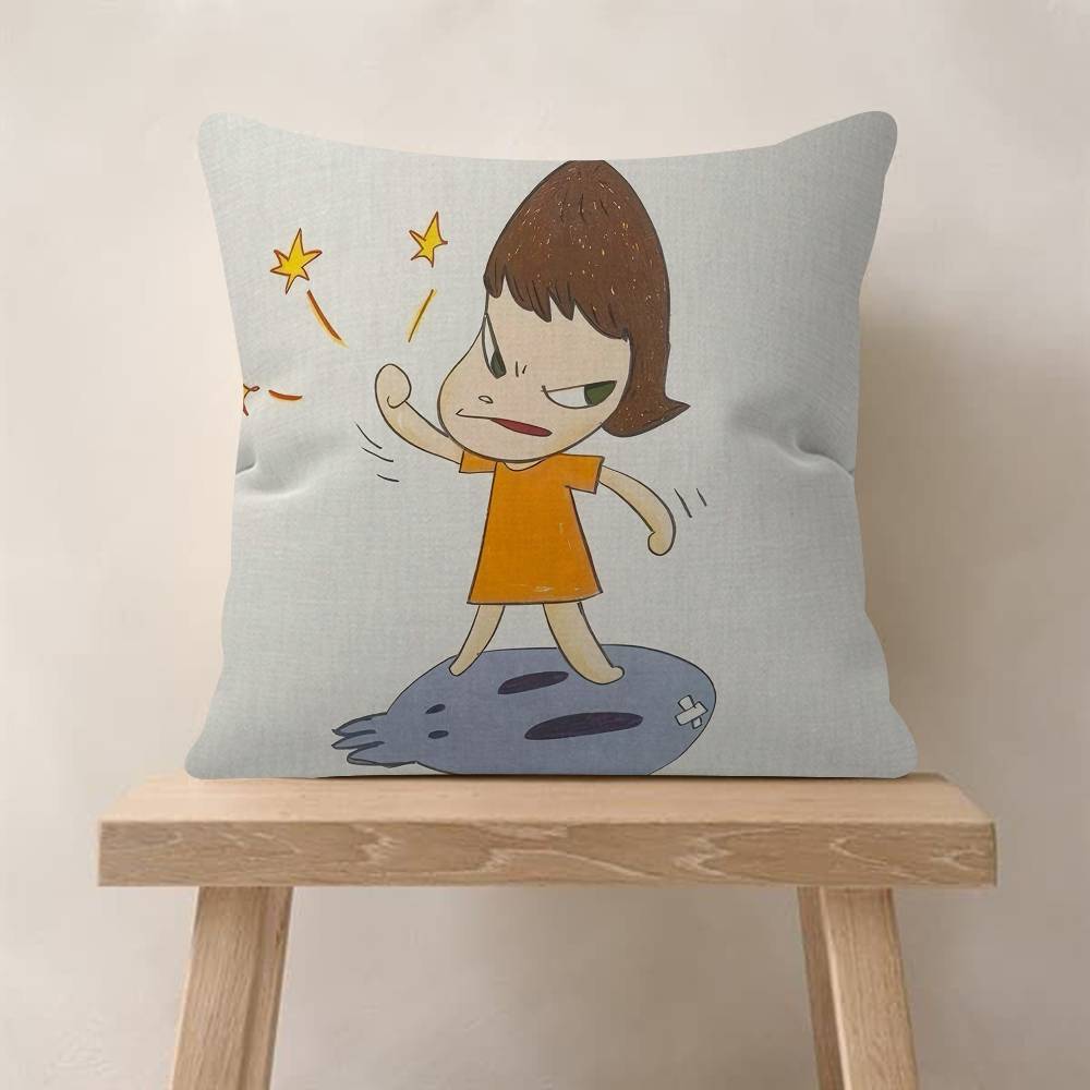 YYoshitomo Nara DDoll Cushion Cover Car Throw Pillow Case For Sofa Car Christmas Gift 40x40cm 45x45cm