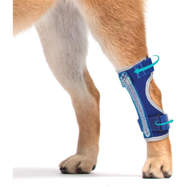 Supet Dog Leg Brace for Back Leg - Hock & Ankle Joint Support for Rear Legs with 2 Metal Springs, Anti-Slip Design & Reflective Trim for Sprain,