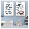 Animal Nursery Canvas Art Print Education Wall Picture Painting Nordic Baby Kids Room Decoration Child Poster Whale Shark Marine