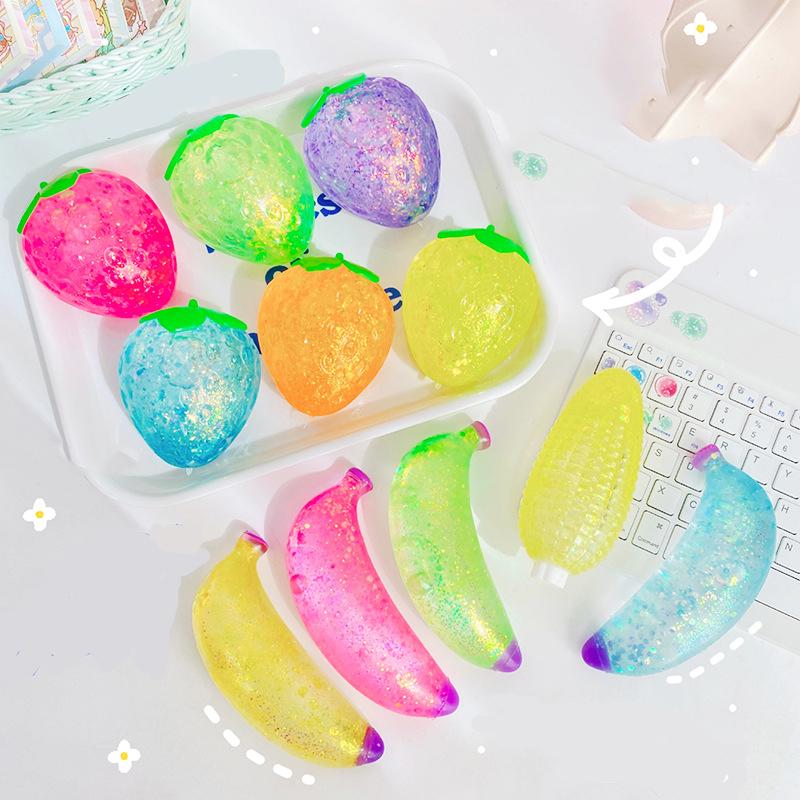 Artificial Fruit Gold Powder Decompression Ball, Safe Maltose Syrup Slow Rebound Decompression Over Home Toys, Gift Decorations