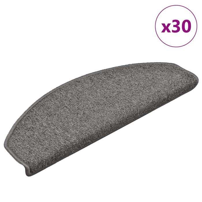 VidaXL Stair Treads 30 Pieces 65 X 24 X 4 Cm Dark Grey Semicircular Large 3365761