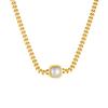 DIEYURO 316L Stainless Steel Square Large Pearl Necklace Earrings Ring For Women Girl New Party Gift Fashion Jewelry Set Bijoux