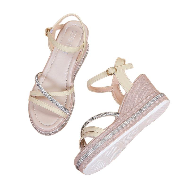 Buty w Nowym Stylu - Sandały na Koturnie z Wysokim Obcasem i Grubą Podeszwą dla Kobiet