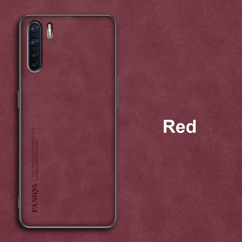 

Роскошный чехол из искусственной кожи для OPPO Reno 3 4G F15 Reno3 Задняя крышка Матовый силиконовый Противоударная защита Чехол для телефона для OPPO A91 For OPPO F15 красный