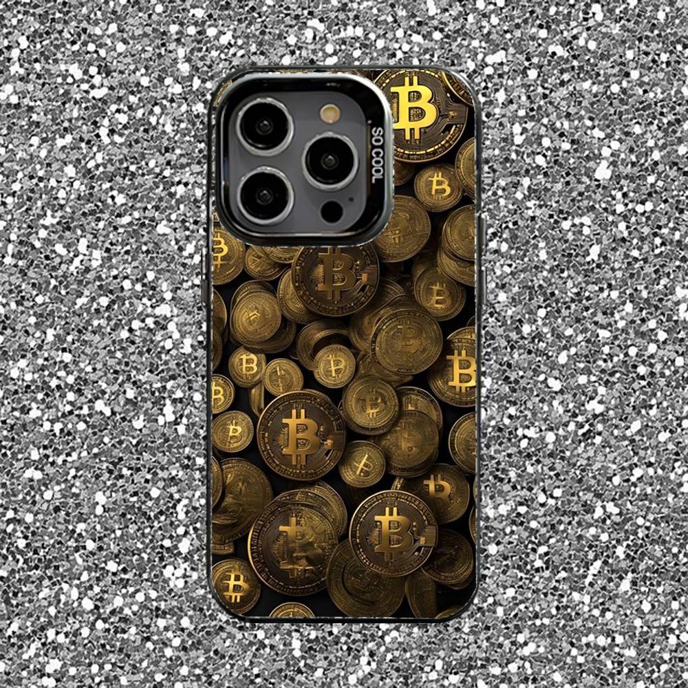 

Bitcoin Phone Case For iPhone 16,15,14,13,12,11,Pro,XS,Max,Plus,Mini,SE Black Candy Matte Shockproof Cover iPhone16plus