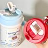 Cute Double Drink Thermos Water Bottle For Girls Straw Tumbler Cup 316 Stainless Steel Hot and Cold Coffee Thermal Mug 500/600ML