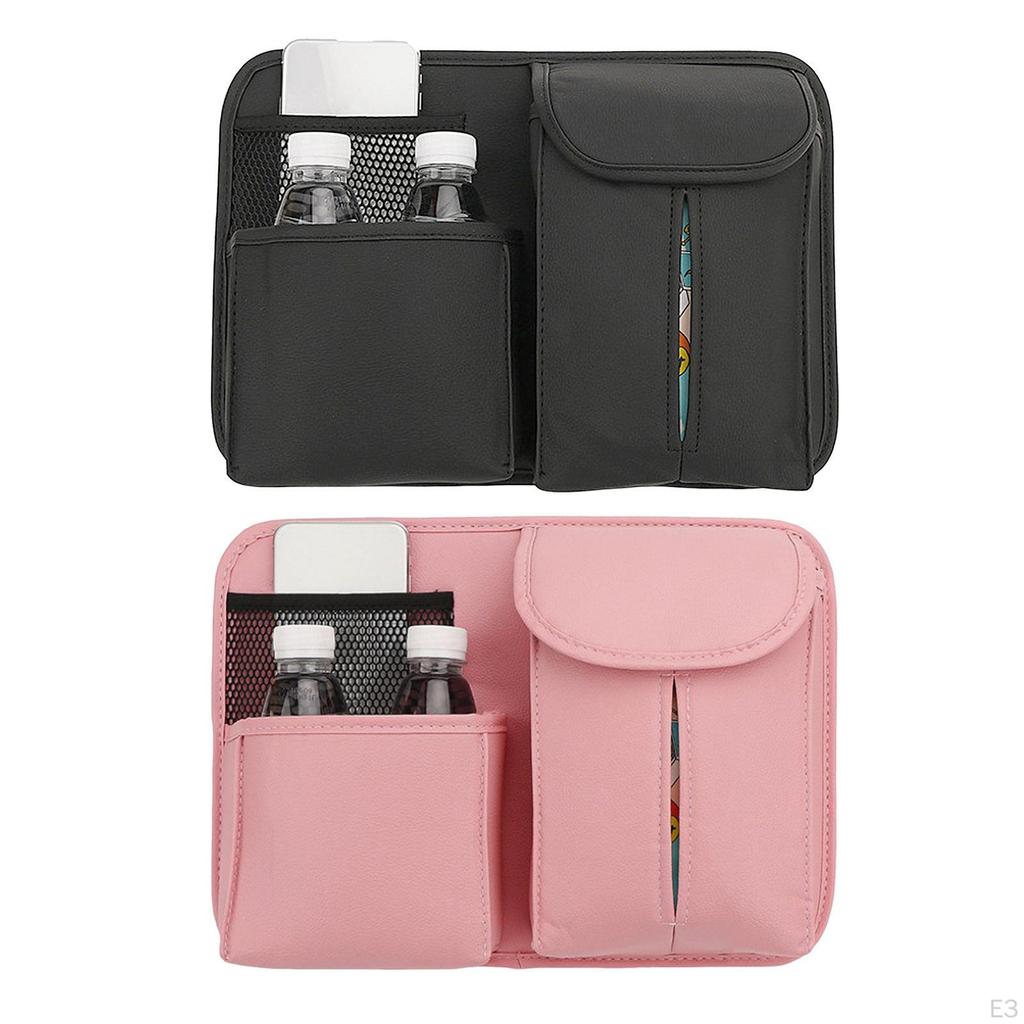 Auto Interior Seat Back Organizer, with Tissue Organizing Travel Accessories Holder Bag