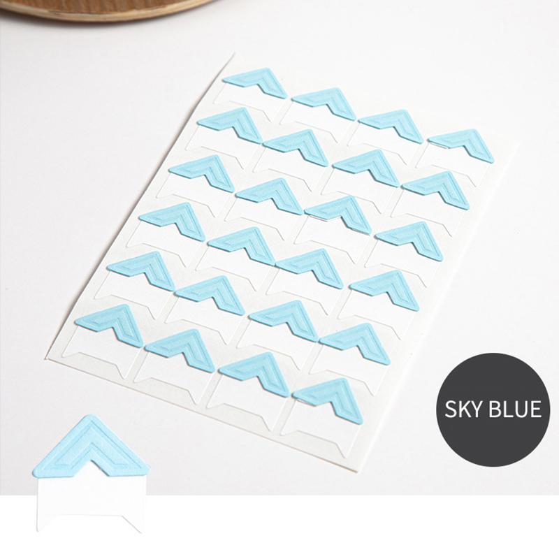 1Sheet/24PCS Colorful DIY Vintage Corner Photo Albums Corner Stickers Kraft Paper Album Frame Decor Scrapbooking Decoration