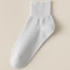 Women's Odor-Resistant Thin Cotton Summer Socks - Loose Cuff, Postpartum Comfort, Solid Color Mid-Calf Dopamine Style.