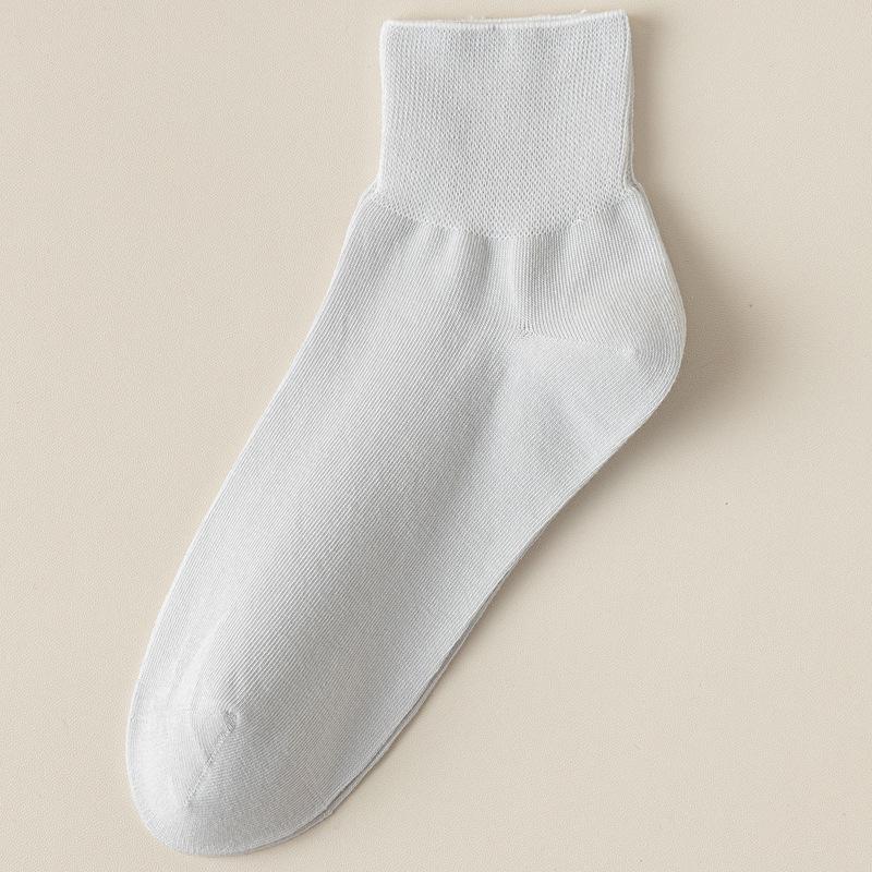 Women's Odor-Resistant Thin Cotton Summer Socks - Loose Cuff, Postpartum Comfort, Solid Color Mid-Calf Dopamine Style.