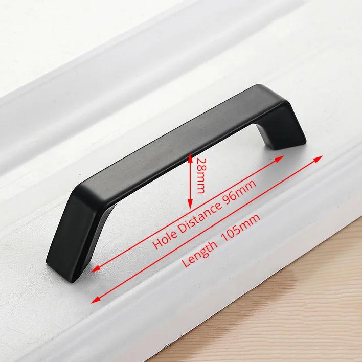 Svart skåphandtag i aluminiumlegering Amerikansk stil Solida köksskåpshandtag Lådknoppar Möbelhandtag Beslag