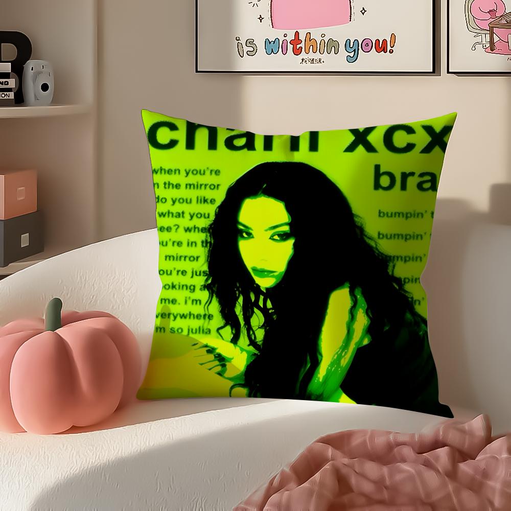 Singer Pop CCharli XCXX Cushion Cover Pillowcase Short Plush Invisible Zipper Room Sofa Cushion Cover
