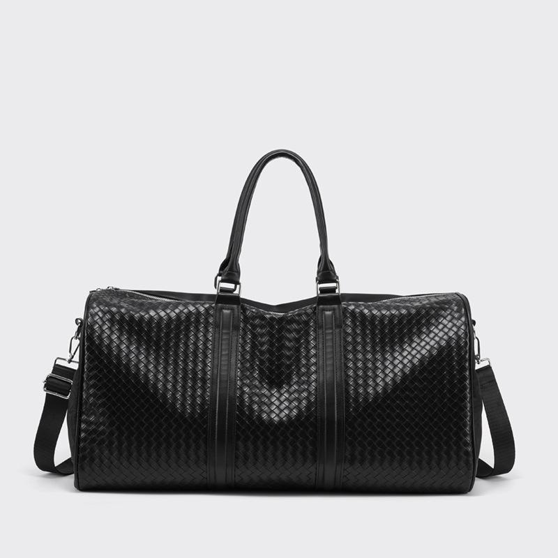 

Мужская модная вязаная спортивная сумка для спортзала большой вместимости, деловая дорожная сумка, простая однотонная дорожная сумка чёрный