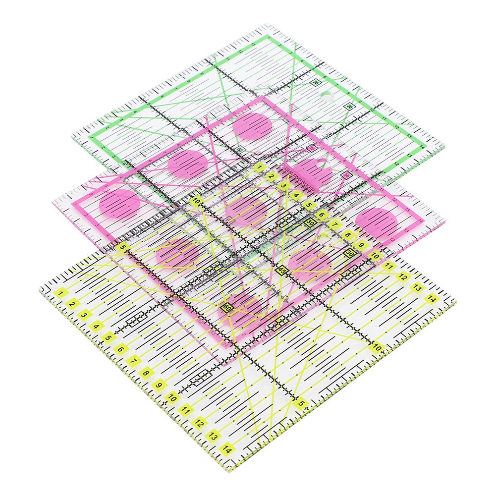 3pcs Clothes Sewing Quilting Ruler DIY Stitching Measuring Drawing Ruler 15 x 15cm