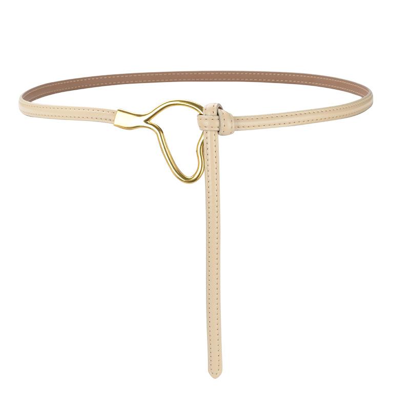 

Новый ремень из коровьей кожи с пряжкой-подковой для женщин, модный повседневный пояс-кушак, универсальный декоративный ремень для плаща или платья, тонкий ремень для женщин 105cm