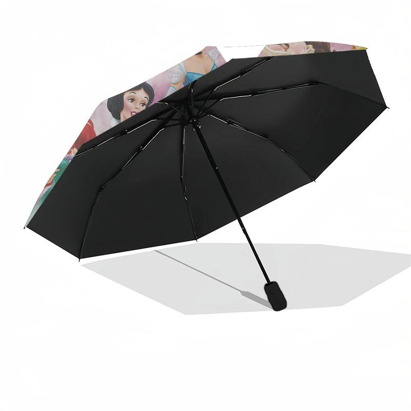 Princesses, Fantasy Themed Automatic Opening and Closing Umbrella, Brightly Colored 8-rib Portable Umbrella, Suitable for Men and Women, A P
