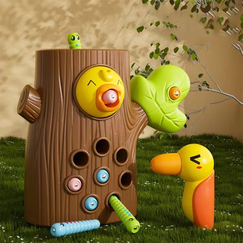 

Монтессори Дятел Ловит Червячка Деревянная Игрушка Пластиковая Детская Ловля Насекомых Маленькая Игра Детский Сад коричневый