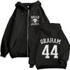 Poza kampusem Garrett Graham 44 Briar University Hokejowe Bluzy Rozpinane na Zamek Męskie Damskie Codzienna Moda Bluzy z Kapturem Rozpinane Kurtki