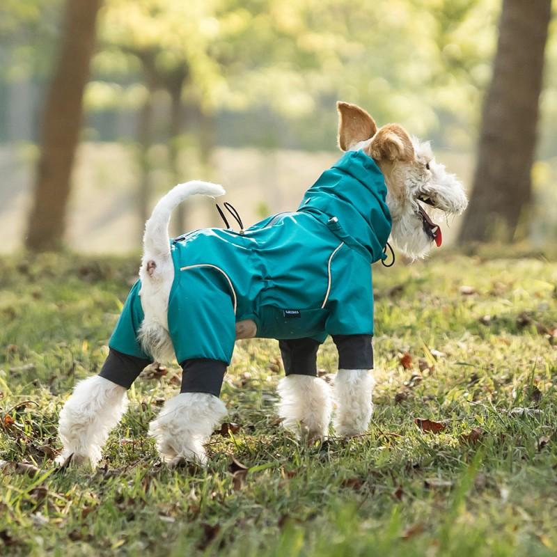 Lightweight 4-Leg Raincoat Dogs Outdoor Breathable Waterproof Jacket Fall Winter All-Season