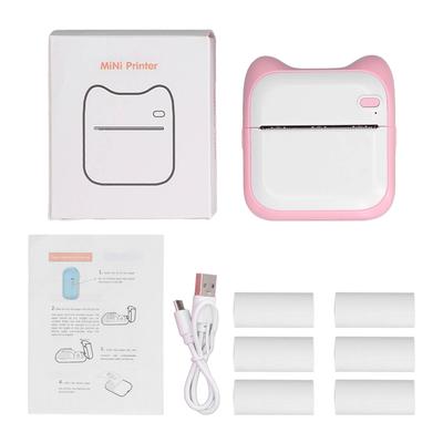 Termal Yazıcı Bluetooth Doğrudan Bağlantı USB Şarj 203DPI 1000mAh Taşınabilir Mini Resim