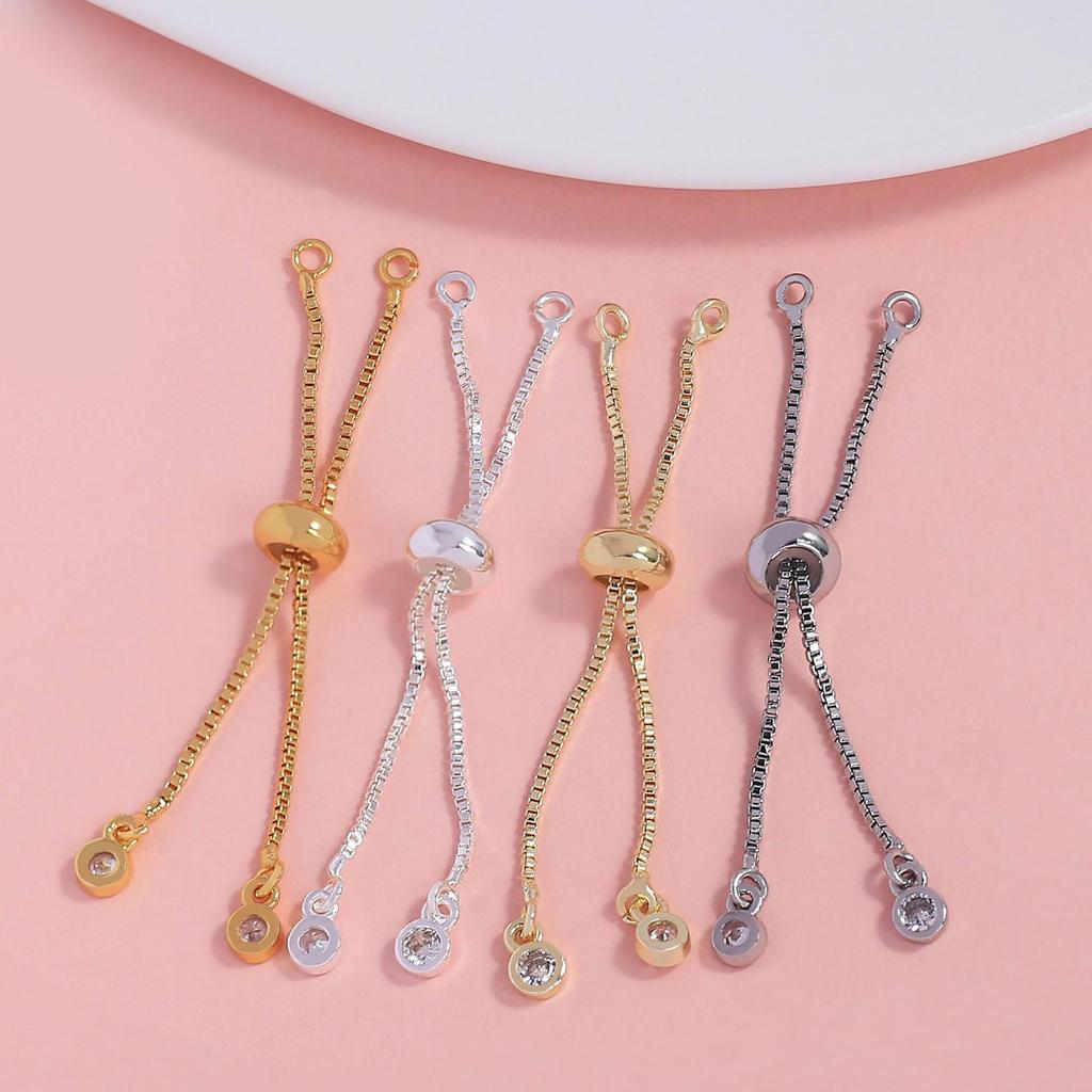 18K Gold Plated Adjustable Silicone Extension Chain Bracelet Necklace