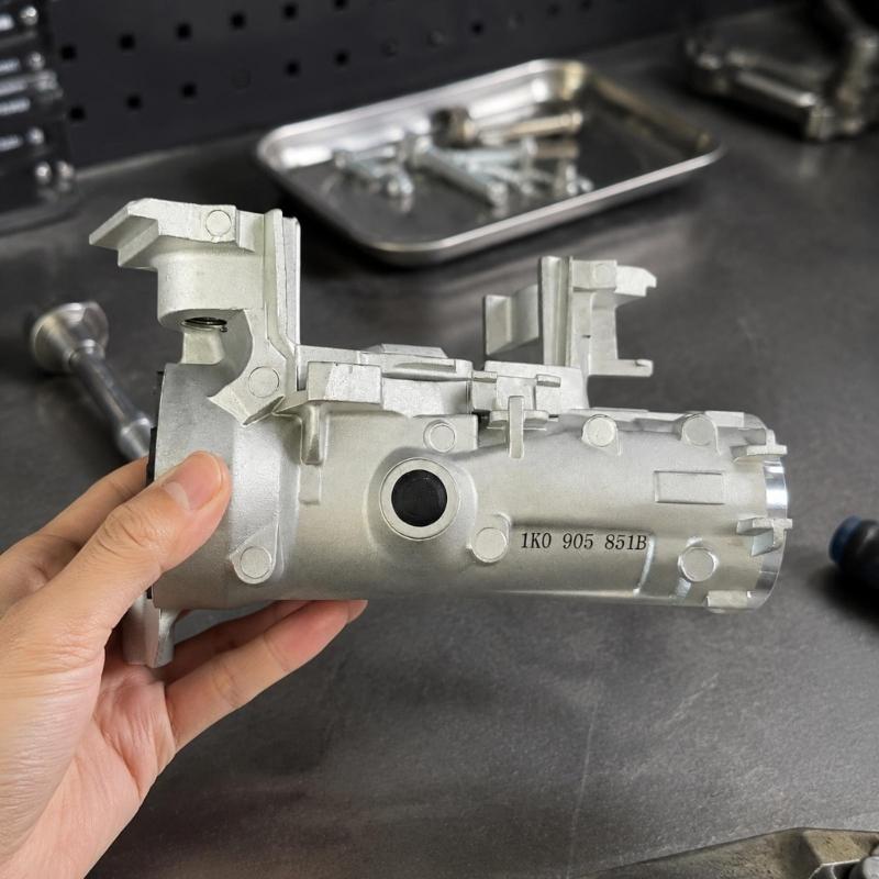 1K0905851B Ignition Starter Switches Steering Lock Housing with Included Electrical Component, Cast Body and Mounting Points for a Worn Lock-Base