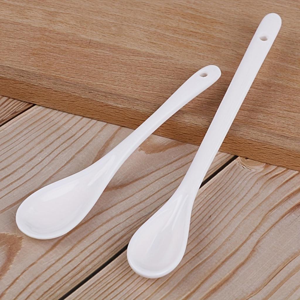1 pz Elegante Cucchiaio in Ceramica di Porcellana Bianca - Posateria Durevole, Elegante e Versatile per Caffè, Zuppa, Zucchero, Tè.