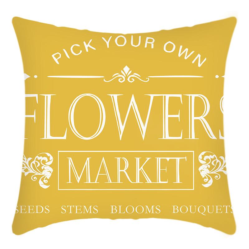 New Yellow Letter Creative Flower Tulip Pillowcase Bedside Sofa Cushion Pillowcase